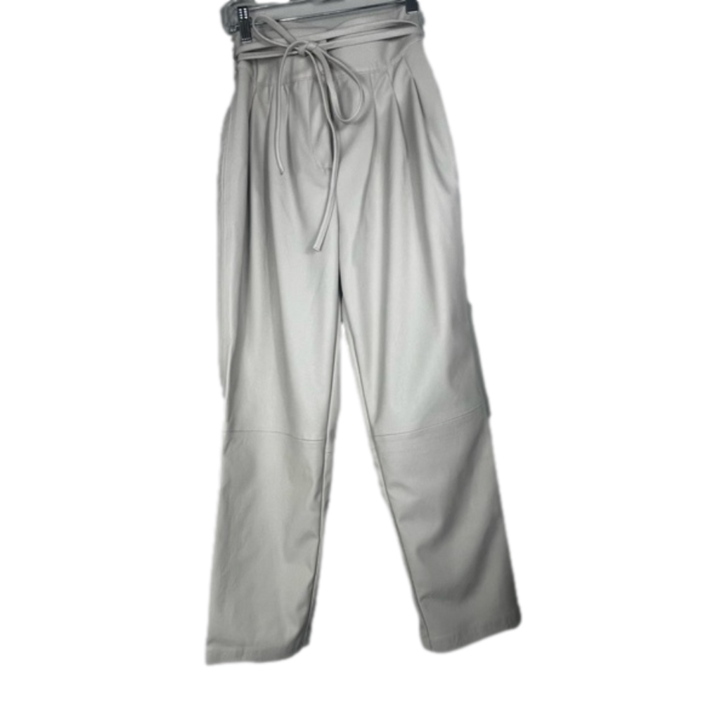 NWT Blank NYC crème faux leather trouser pants size 28